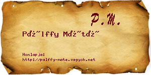 Pálffy Máté névjegykártya